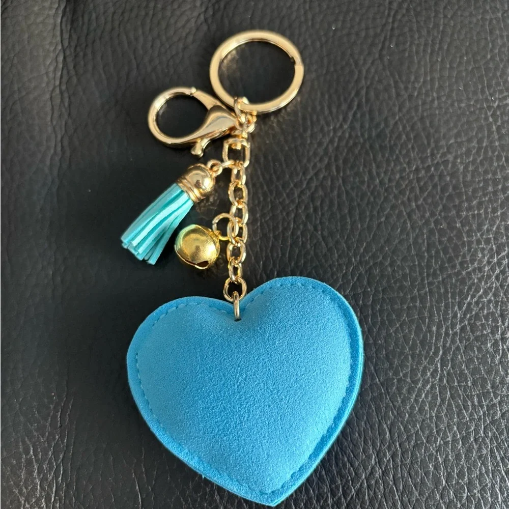 Blue Heart Bag Charm Keychain - Picture 5 of 5